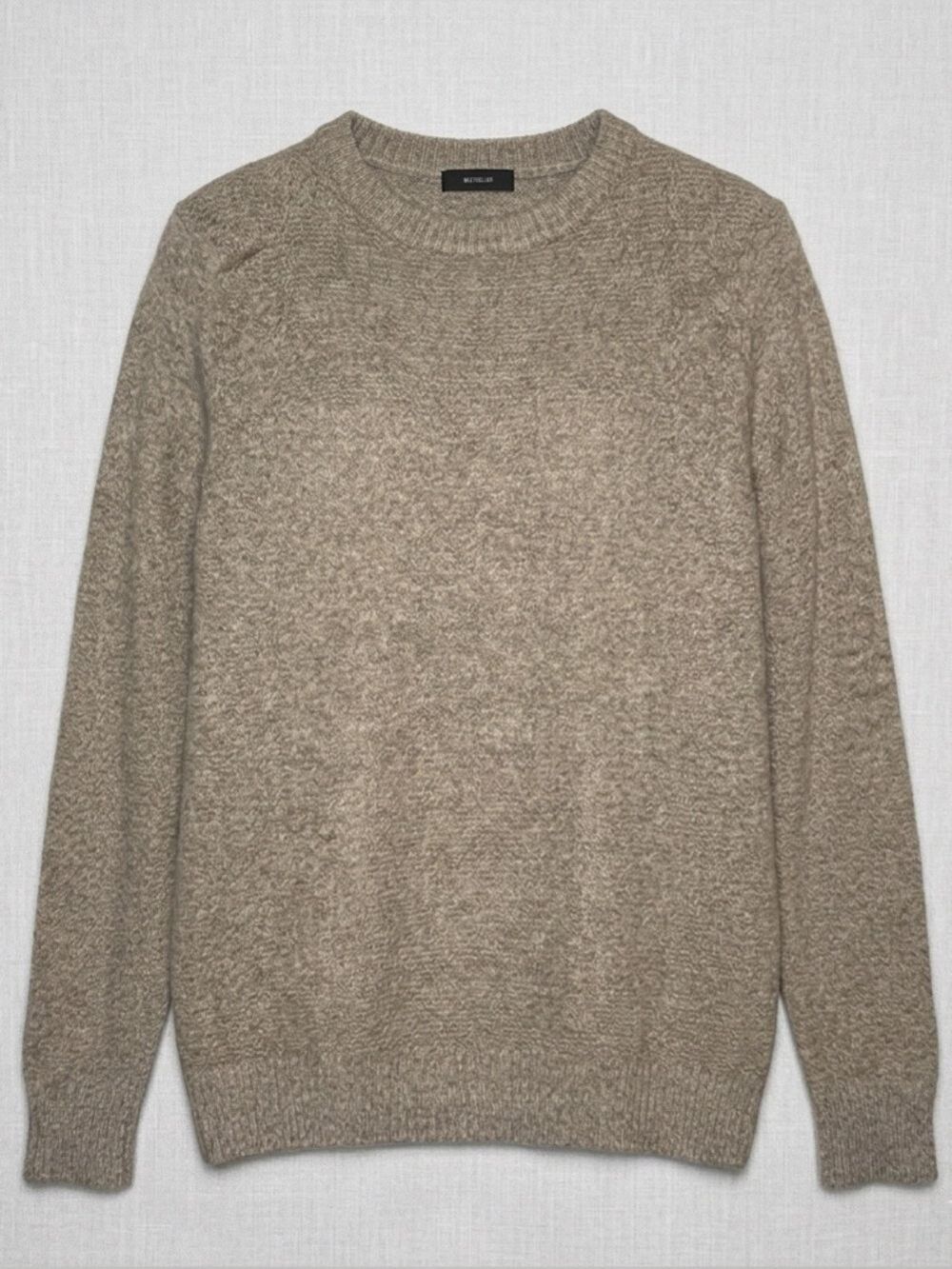 Pink Clover Beige Knit Sweater Small Neutral Lightweight Crewneck Pullover Cozy